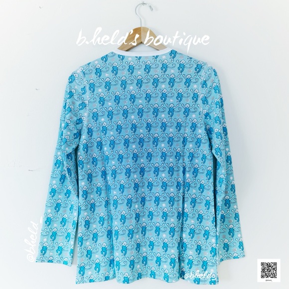 Roller Rabbit Star Monkey Pajamas in Blue Silver Size Small (S) Brand New NWT - Picture 7 of 16